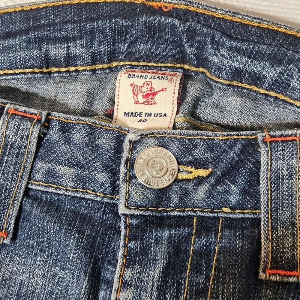 True Religion Billy Flap Pockets Men Jeans Blue Denim 31x29